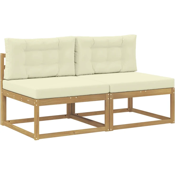 vidaXL Outdoor Mittelsofa 2 stk. 2-Sitzer Massivholz Akazie 901541 – Bild 2