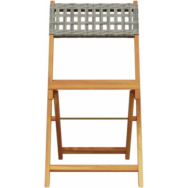 vidaXL Bistrostühle 2 Stk. Grau Massivholz Akazie und Poly-Rattan 367676 – Bild 9