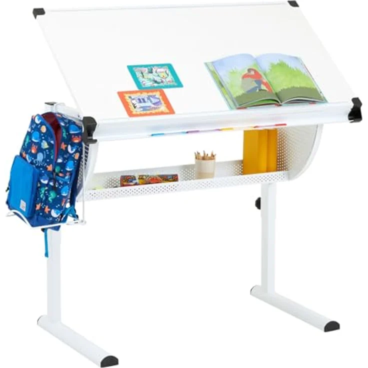 CARO-Möbel Kinderschreibtisch SARI, Kinderschreibtisch höhenverstellbar Schreibtisch neigbar Tisch mit Abl – Bild 6