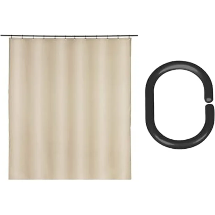SCHÖNER WOHNEN-Kollektion Duschvorhang »Mayour« Breite 180 cm (Set, 17-tlg), aus recyceltem Polyester, wasserabweisend, mit 16 Duschvorhangringen