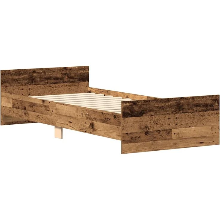 vidaXL Bettgestell ohne Matratze Altholz-Optik 100x200cm Holzwerkstoff 857476 – Bild 4