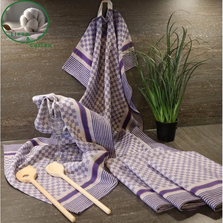 Betz Geschirrtuch Geschirrtücher Halbleinen Jacquard MCT-13 Größe 50x70 cm Küchentuch, (Set, 5-tlg, 5 Geschirrtücher), Gläsertücher Küchentuch Jacquard Arbeitshandtuch – Bild 1