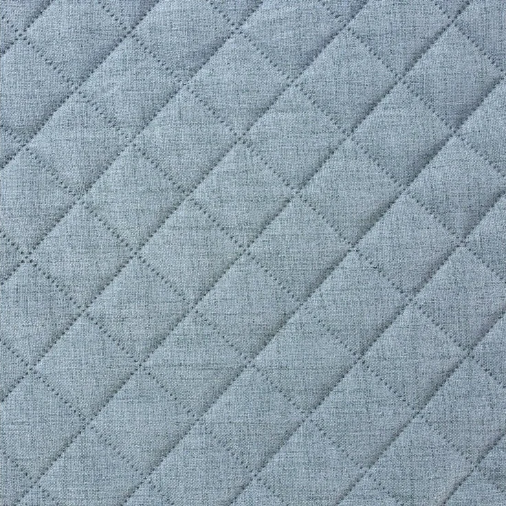 Eurofirany Tagesdecke LEINOPTIK, Karomuster Steppung Doppelbett Überwurf Einfarbig Grau Beige – Bild 3