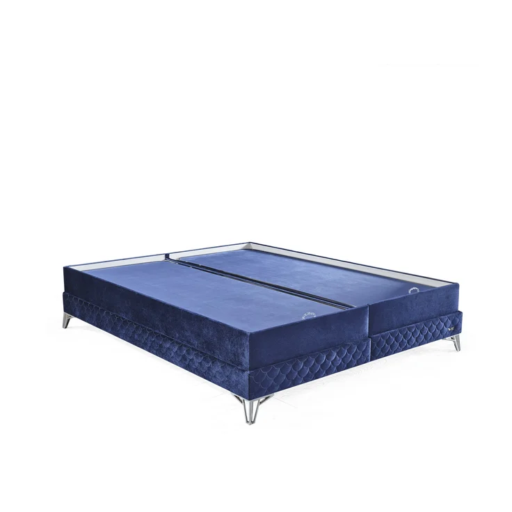 Schlafzimmer-Set "Elara" – Bett mit Bettkasten und Matratze , Nachttisch, Bettbank-Blau – Bild 3