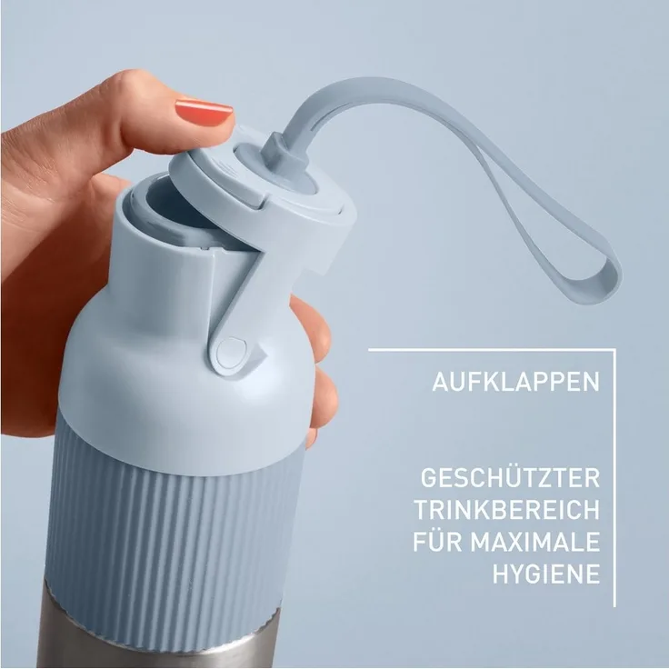 Emsa Isolierflasche beYou Flip, mit Flip-Verschluss und Trageband, 100% dicht, spülmaschinengeeignet
