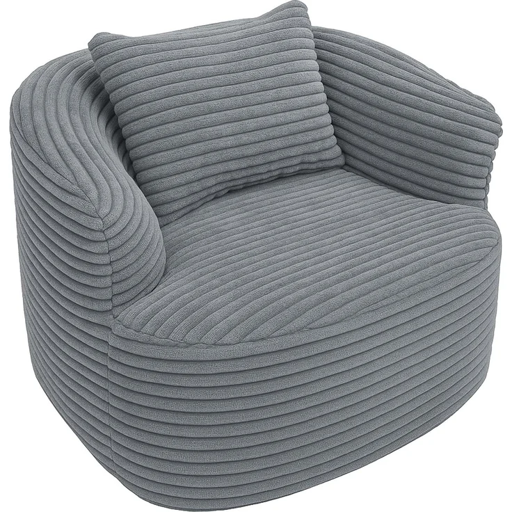 Sessel HWC-P18, Loungesessel Relaxsessel Polstersessel Cocktailsessel, Stoff/Textil Cord (370g/m²) ~ hellgrau – Bild 7
