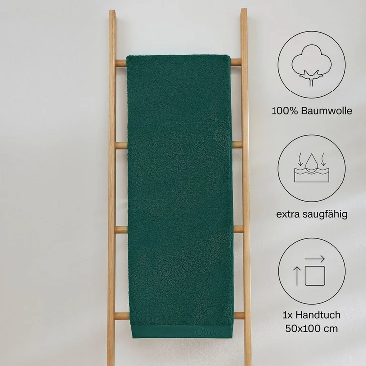 s.Oliver Handtuch s.Oliver, Premium Qualität, 600 gr/m², auch als Sets erhältlich, Walkfrottier (1-St), große Farbauswahl, auch als Duschtuch, Waschhandschuh, Gästetuch – Bild 2