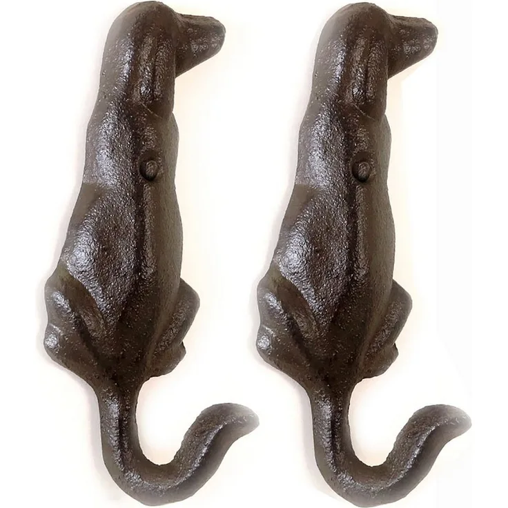 Annastore Wandhaken 2-tlg. Set Garderobenhaken aus Gusseisen - Kleiderhaken H 17 cm