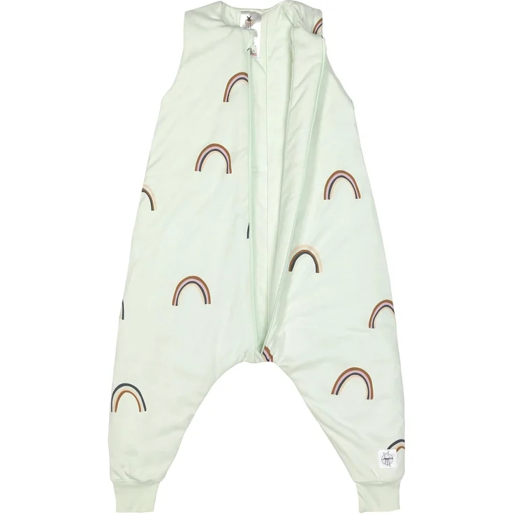 LÄSSIG Kinder Schlafoverall ärmellos 2,5 TOG atmungsaktiv aus Bio Baumwolle/Sleeping Jumper Rainbow Mint, Größe 98/104 – Bild 2