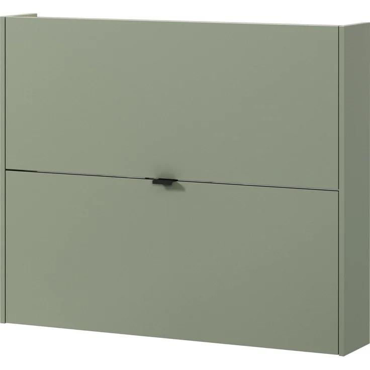 Germania Schuhschrank 1368-629 GW-Ameca, in Taupegrün/Navarra-Eiche, geringe Tiefe - ideal für schmale Flure, 100 x 83 x 18 cm (BxHxT)