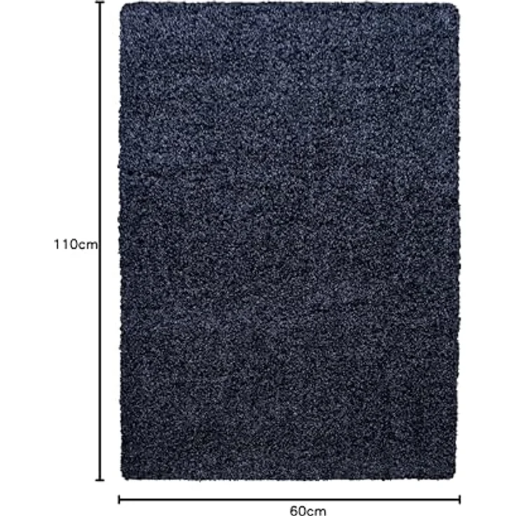 Carpetsale24 Shaggy Hochflor Teppich 60x110 cm Marineblau weich flauschig modern einfarbig Für Flur oder kleine Räume für Wohnzimmer Schlafzimmer Flur – Bild 2