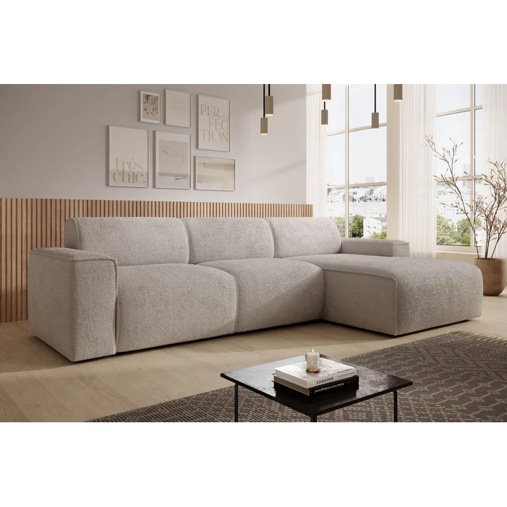 AX LIVING Couch Sofa L Form Didim mini Creme 310 cm breit, stilvoll R – Bild 1
