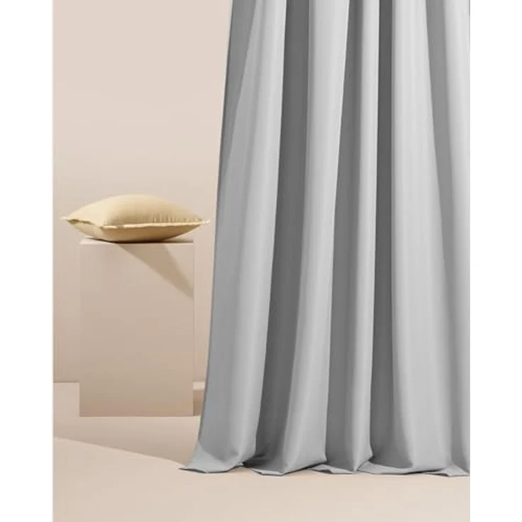 ROOM99 Outdoorvorhäng mit Kräuselband Garden Line 155x250 cm Breite x Höhe Outdoor Vorhang wetterfest Wasserdicht Sichtschutz Sonnenschutz Gardinen Garten Winddicht Hellgrau, 1 Stück – Bild 3