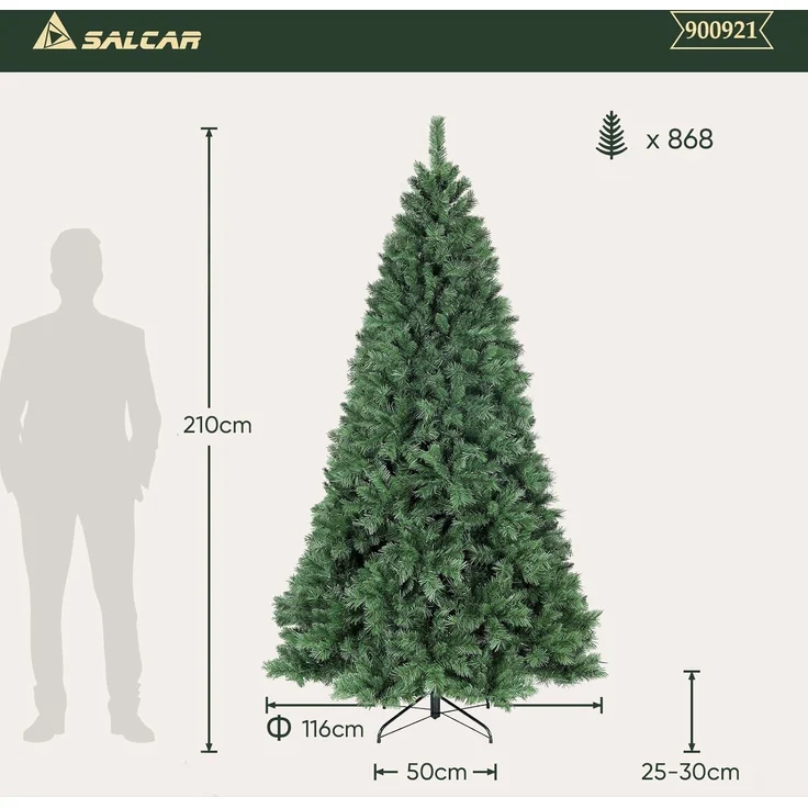 SALCAR Künstlicher Weihnachtsbaum 210 cm – Bild 2