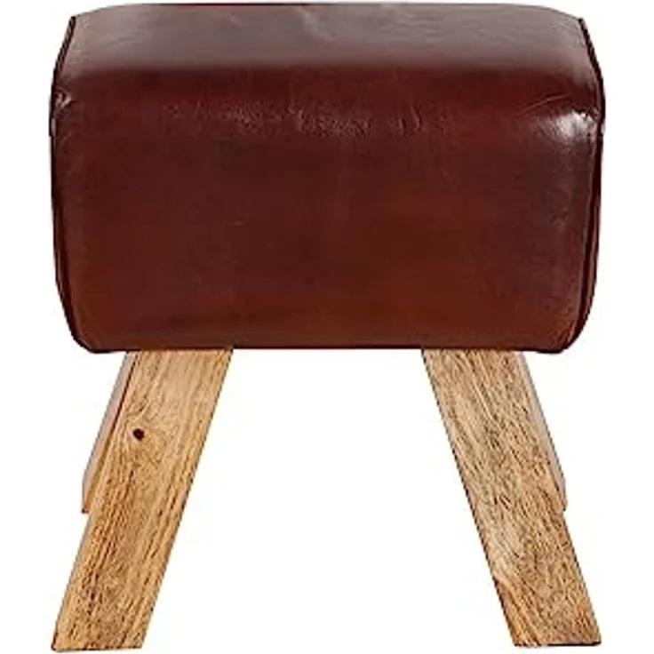 riess-ambiente Sitzhocker TURNBOCK 40cm coffee / natur, mit Echtleder-Bezug – Bild 7