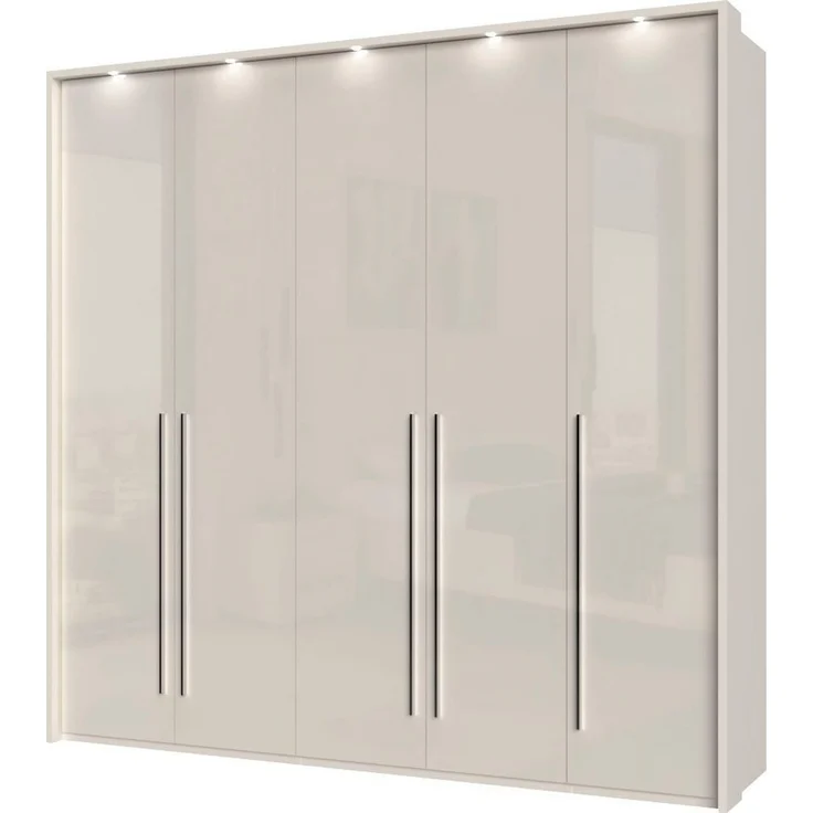 Places of Style Kleiderschrank Piano beige, UV lackiert, Hochglanzfronten, mit Beleuchtung – Bild 2