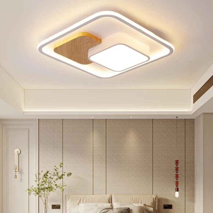 Natsen Deckenleuchte lampe LED Deckenlampe, 192W Warmweiß bis Kaltweiß 3000K-6000K, LED fest integriert, dimmbar mit Fernbedienung, 90*60*5cm (Schwarz),für Büro Wohnzimmer Schlafzimmer Kinderzimmer – Bild 6