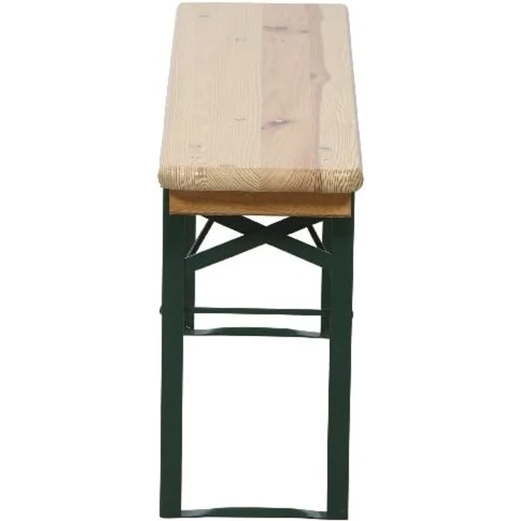 Fun Star Festzeltgarnitur, 3-teilig, klappbar, Holz natur / Stahl grün, 110 x 50 x 79 cm – Bild 6