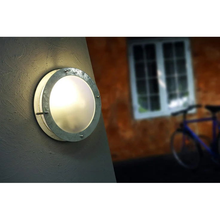 Außenleuchte, 1 x E27/60W, verzinkt, Kunststoffglas opal – Bild 2