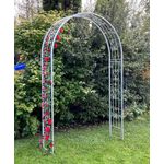 DanDiBo Rosenbogen Metall Verzinkt Massiv 150 cm Torbogen 96520 Wetterfest Rundbogen Volleisen Rankhilfe Gartenbogen Feuerverzinkt