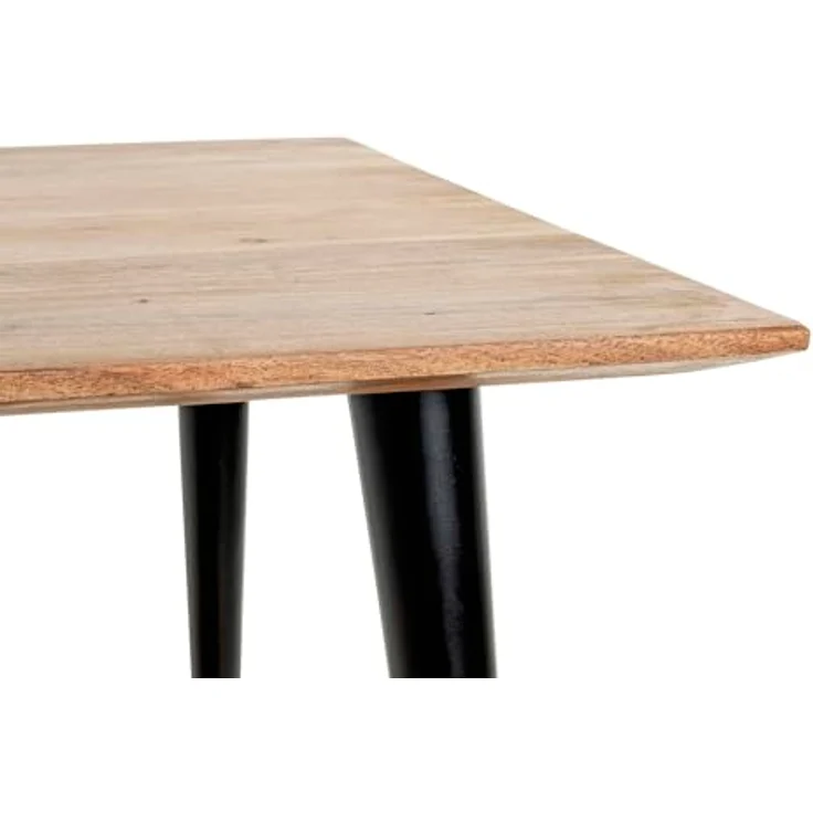 XXXL Beistelltisch, massiv, schwarz, Akazie, quadratisch, 55x46x55 cm, einfacher Aufbau – Bild 5