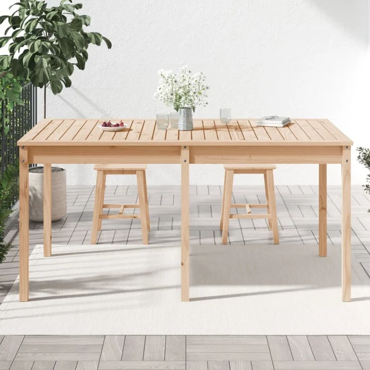 Gartentisch, Balkontisch 159,5 x 82,5 x 76 cm Massivholz Kiefer – Bild 3