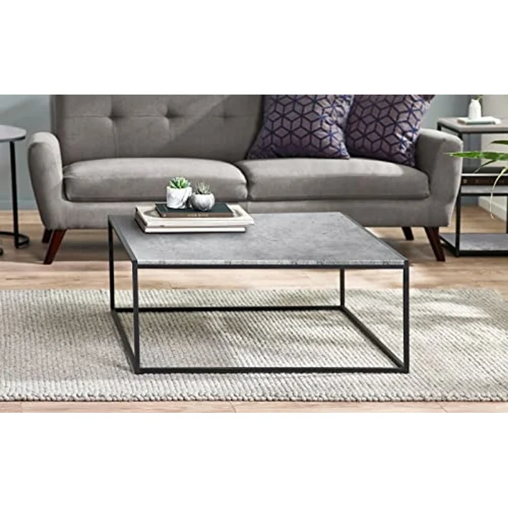 Julian Bowen Staten Square Couchtisch, Betonoptik/Schwarz – Bild 2