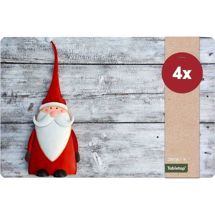 matches21 HOME & HOBBY Platzset Abwaschbare Tischsets 4er Set Weihnachten Nikolaus Holz-Optik, (4-St), Platzsets als Tisch-Untersetzer und Tisch-Deko für Esstisch Teller – Bild 1