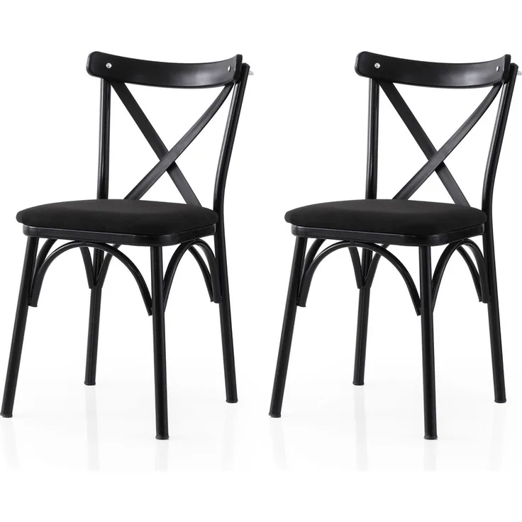 Skye Decor 'Ekol - 290 V2' Stuhlset (2-teilig), Schwarz, 42 x 81 x 40 cm