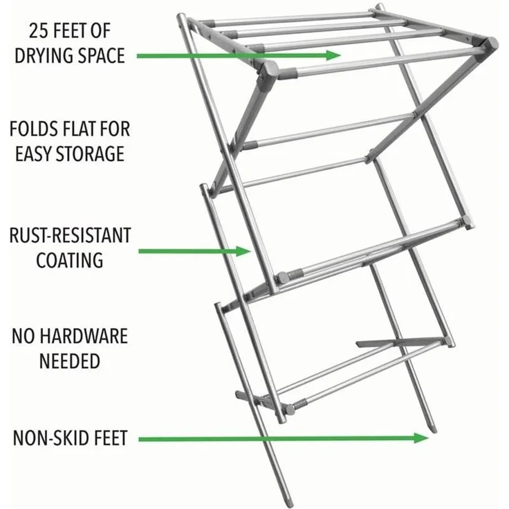 mDesign Turmwäscheständer Wäscheständer Standtrockner Metall Silber/Grau – Bild 4