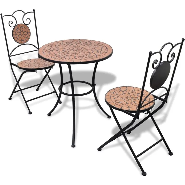 vidaXL 3-tlg. Bistro-Set Keramik Terrakotta 271770