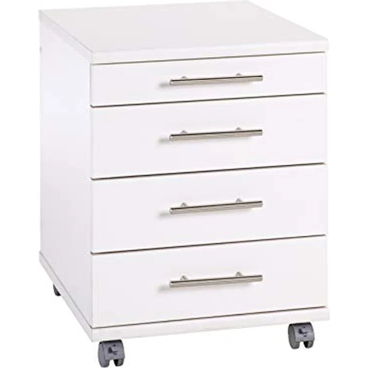 MID.YOU Rollcontainer, Weiß, Metall, 4 Schubladen, 41.6x56.9x50 cm, FSC-zertifiziert – Bild 1