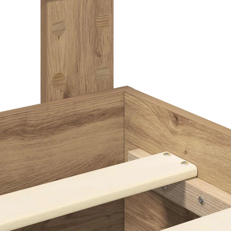 vidaXL Bettrahmen Artisan-Eiche 135 x 190 cm Holzwerkstoff 3410002 – Bild 10