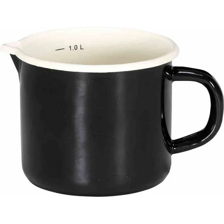 Milchtopf "Triest" 12 cm mit Ausguss Emaille weiß