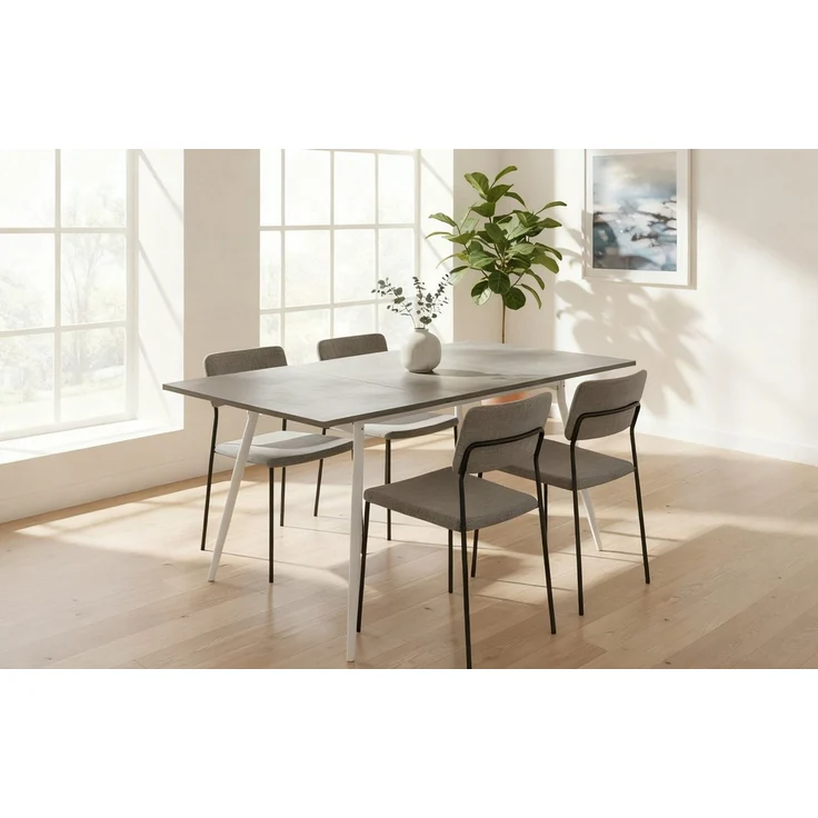 B&D home Esstisch LIO, Metallgestell schwarz oder weiß, ausziehbar, 4-6 Personen – Bild 5