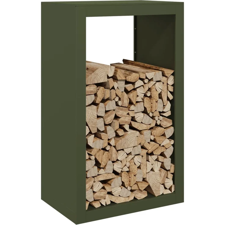 vidaXL Brennholzregal Grün 60x40x100 cm Stahl 850992 – Bild 2