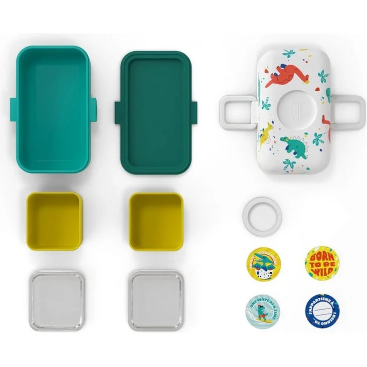 Monbento Lunchbox Kinder TRESOR 16 x 9.2cm Dinosaurier Lunch Bentobox 0.8L – Bild 2
