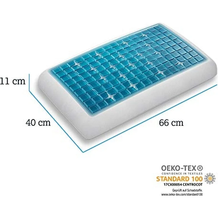 Technogel Nackenstützkissen Original Deluxe, Seitenschläfer, Rückenschläfer, Bauchschläfer, Gelkissen mit Viscoschaum – Bild 3
