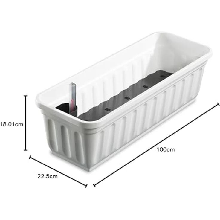 Alpfa Blumenkasten 100 cm weiß mit Wasserspeicher Made IN Germany – Bild 5