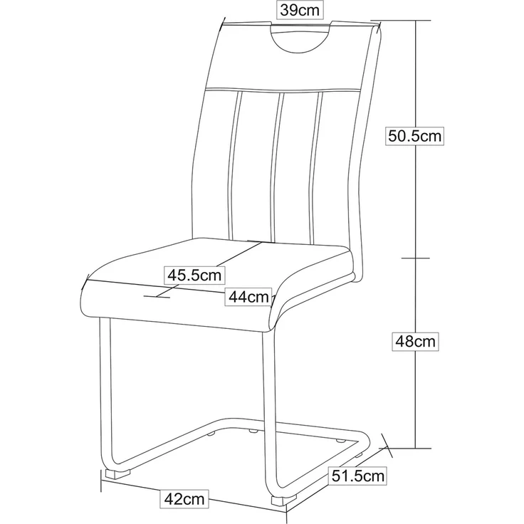 Schwinger-Stuhl 2er Set Lyon Stühle in Creme - gemütliches Design - B/H/T: 43x98x61 cm – Bild 12