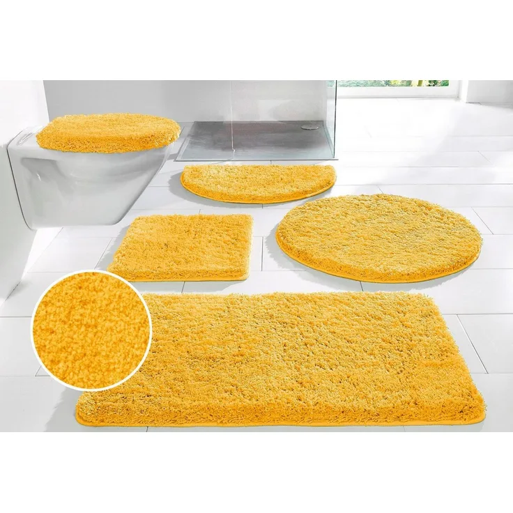 OTTO home Badematte Sanremo, Badvorleger, Badezimmer Teppich, sehr weich, Höhe 30 mm, rutschhemmend beschichtet, fußbodenheizungsgeeignet, schnell trocknend, Polyester, rechteckig, 3-tlg. Stand-WC Set, Badteppich, unifarben, rechteckig, rund & als 3-tl...