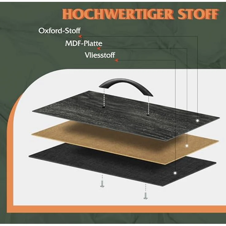 WLIVE Kommode, 2 kommode mit schubladen,Stoffschubladen mit Auszügen,für Schlafzimmer, Flur,Wohnzimmer, Kinderzimmer, mit stabilem Stahlrahmen und Holzpaneelen, Schwarz – Bild 5