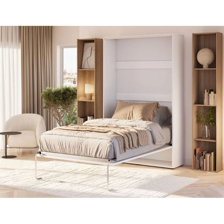 Wandklappbett Schrankbett GRITT 120x200 cm Farbe Weiß ohne Matratze – Bild 1
