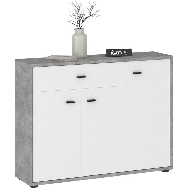 IDIMEX Highboard VIKA, Kommode Flurkommode mit Schublade und Ablagen – Bild 1