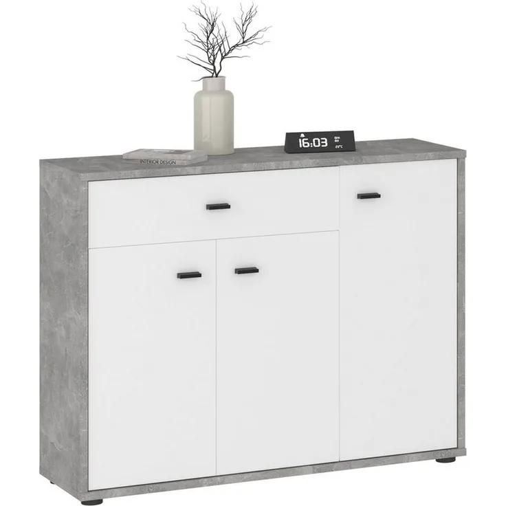 IDIMEX Highboard VIKA, Kommode Flurkommode mit Schublade und Ablagen