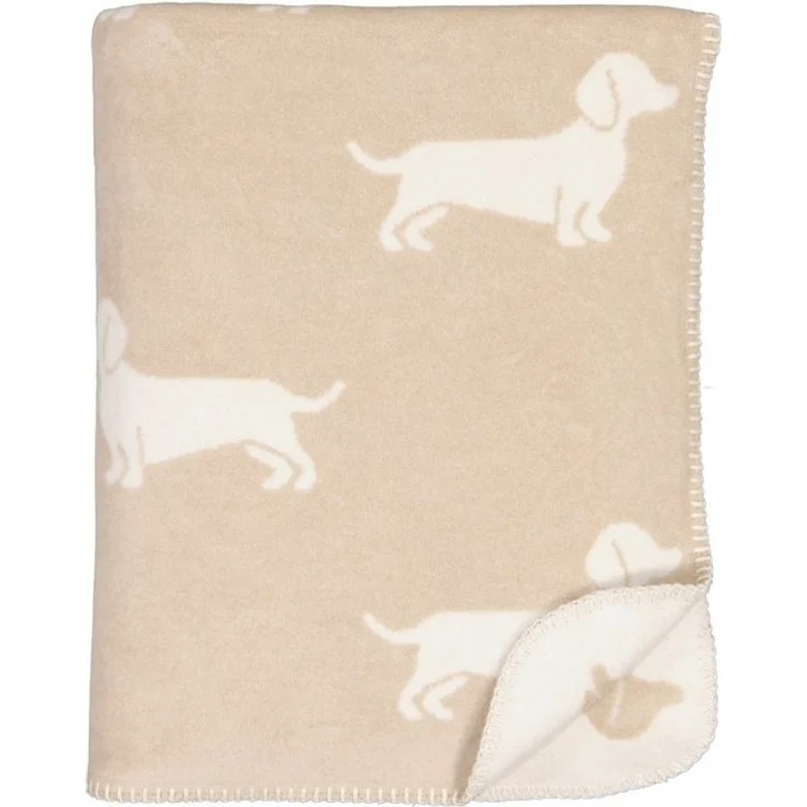 Cawö Wohndecke Kuscheldecke We love Dogs 62460-33 Dackel beige 150x200 – Bild 4