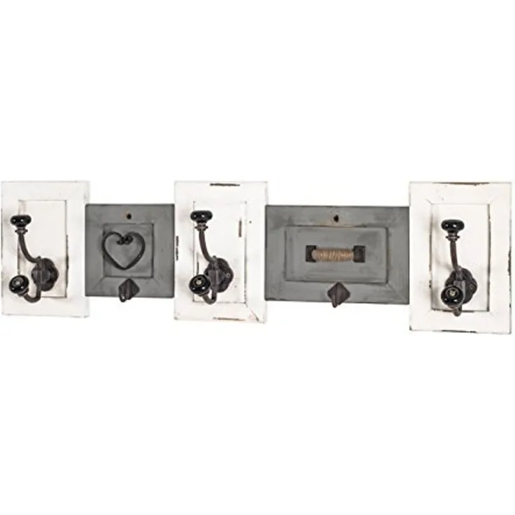 Garderobe Garderobenleiste vintage Massivholz 67x11x18cm