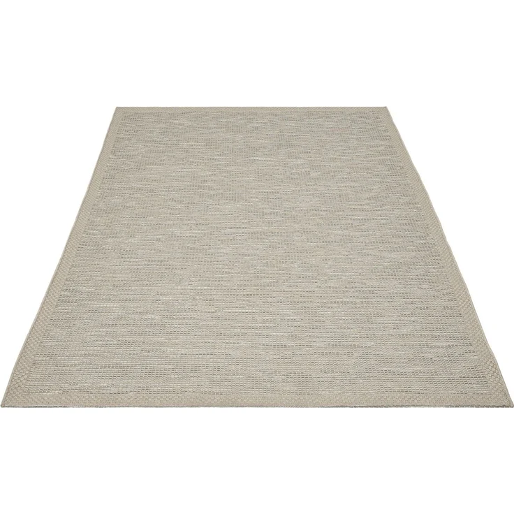 the carpet Calgary - robuster Outdoor Teppich, Flachgewebe, modernes Design, ideal für Küche und Esszimmer, Vintage-Optik, Boho-Style, auch für den Außenbereich, Beige-Grau, 160x220 cm – Bild 3