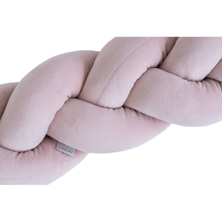Loolay Nestchenschlange SAMT ALTROSA Geflochtenes Kissen Zierkissen Dekokissen Bettumrandung, (Zugluftstopper Zugluft Schlange Wickeltischumrandung Babybett Kinderzimmer Schutz, VELOURS SAMT Bettschlange 100 150 200 300 400 cm und Länge auf Anfrage), Z...