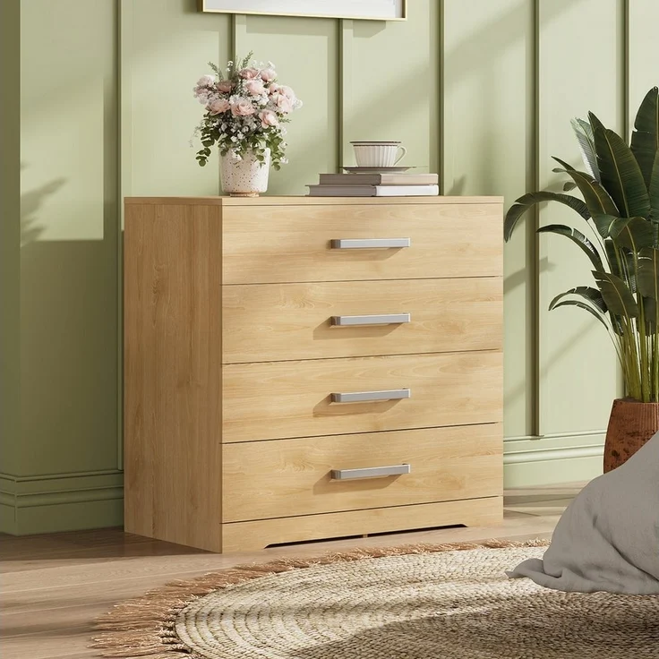WLIVE Kommode mit 4/5 Schubladen, Moderne Schubladenkommode (Packung, Modernes Sideboard mit 3 Schubladen und 4 Fächern, Breite 75 cm), Vielseitiger Schubladenschrank für Schlafzimmer, Flur & Kinderzimmer – Bild 1